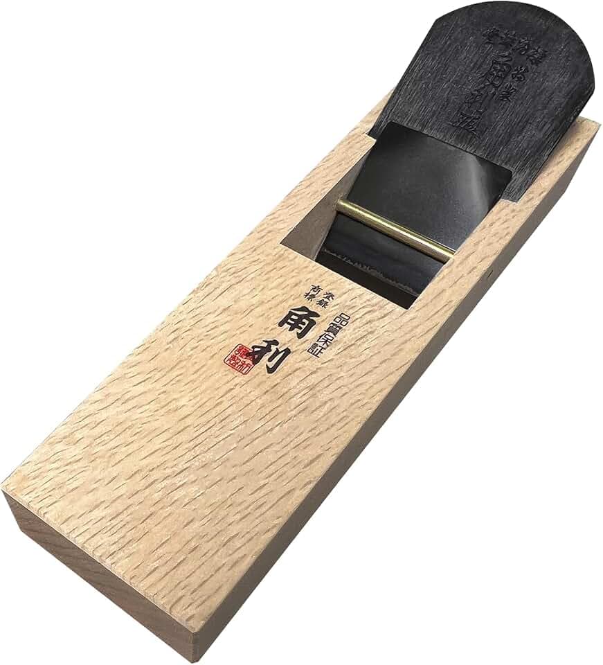 KAKURI Großer Handhobel 60 mm für Holzbearbeitung, japanischer Blockhobel, manuelles Handhobelwerkzeug zum Glätten, 25,7 x 7,4 x 6,9 cm, Körper aus weißer Eiche, hergestellt in Japan