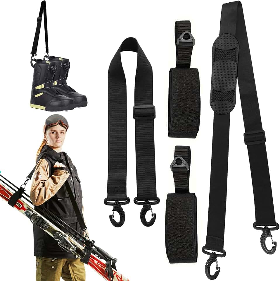 Ski Tragegurt und Stöcke Tragegurt, Verstellbarer Skiband, Ski Strap, Skibänder, Skigurt zum Tragen von Skiern und Stöcken, Frauen und Kinder