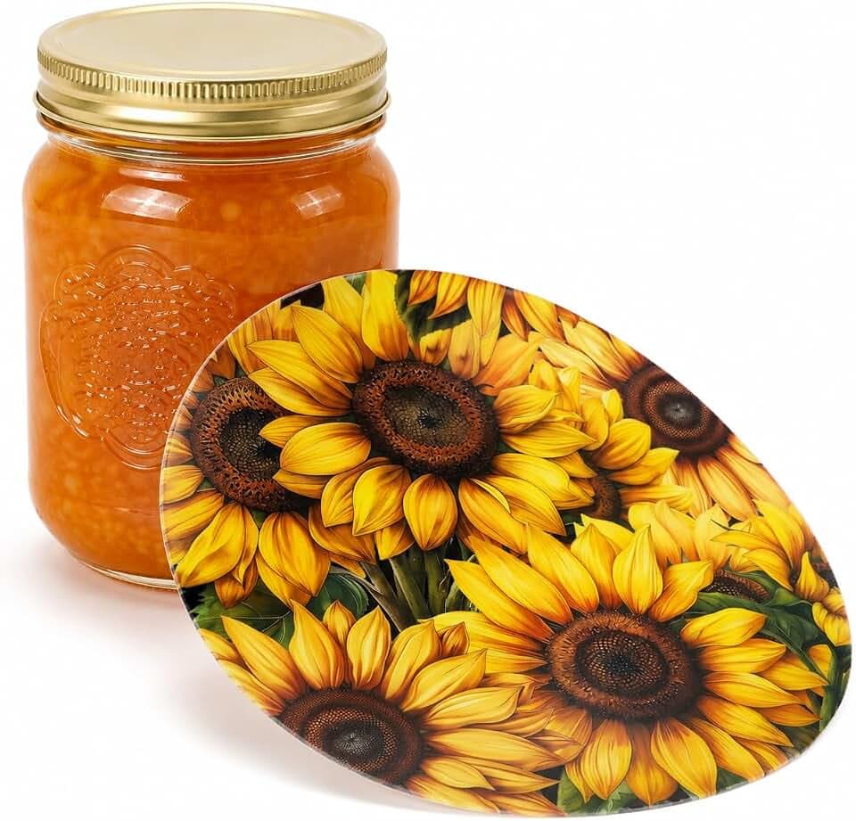 Andreas Silicone Jar Opener, Sunflower – 6.25", Made in the USA, JO-86