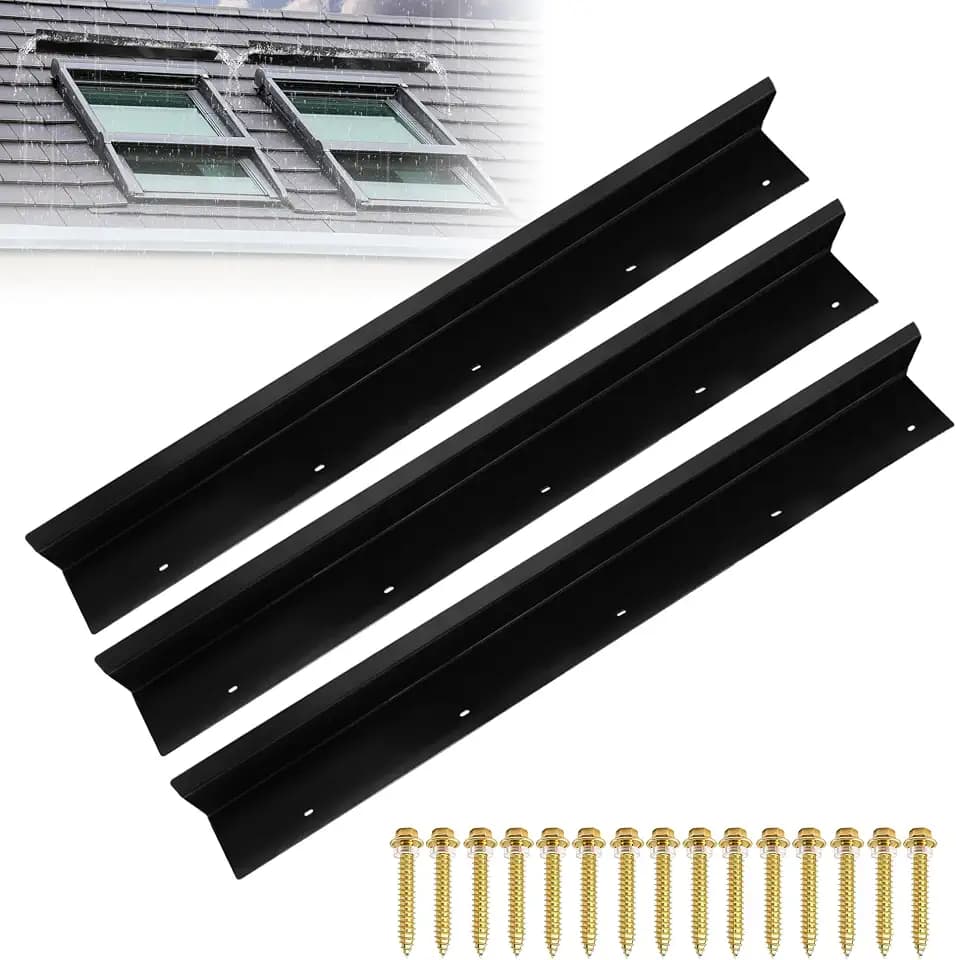 3 pcs Rain Diverter for Roof, Angled and Upward-Folded Flange Design