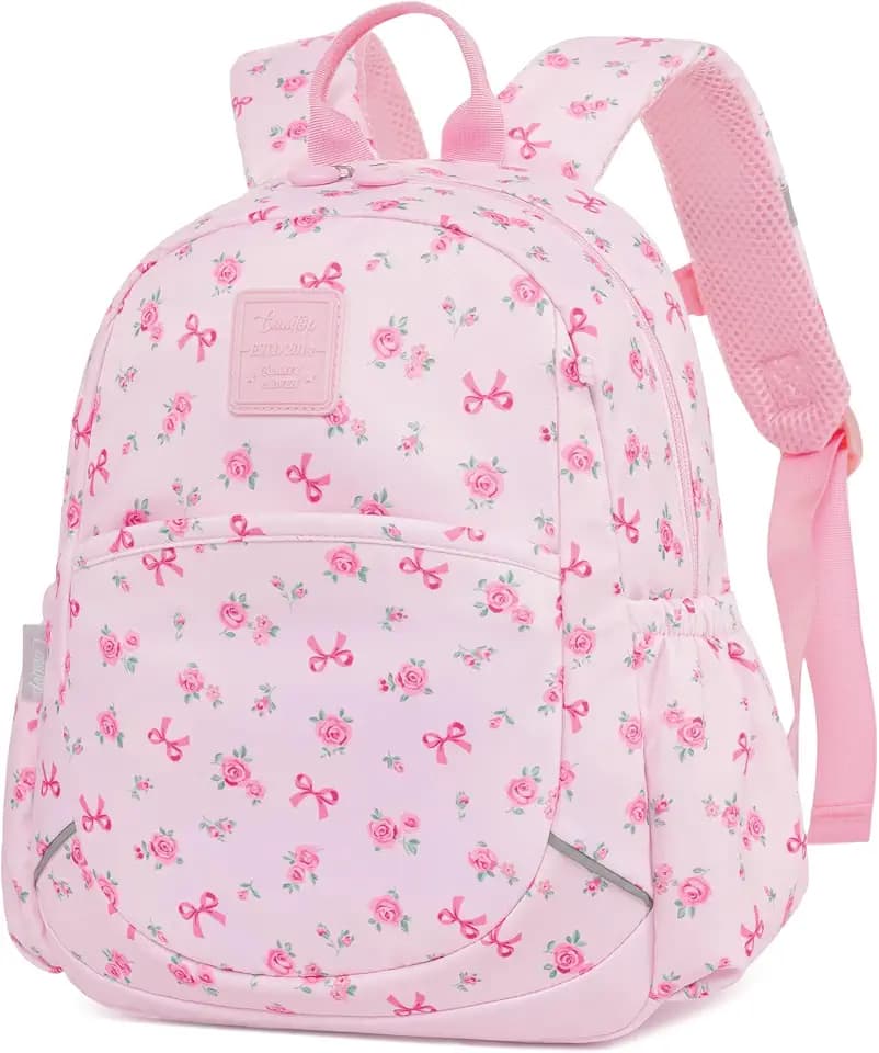 CAMTOP Toddler Backpack for Boys Girls 2-4, Kids Backpacks for Kindergarten Preschool, 12" H Small Bookbag for Daycare Travel (Pink Flower, Age 2-4 (12'' H - Not Fit A4 Folder))