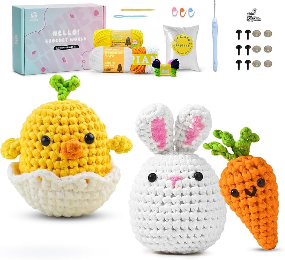 Zepiany Crochet Kit for Beginners Crochet Kits, Knitting Kit Crochet Animals Kit for Beginner, Crochet Kit for Beginners Crochet Kits for Adults with Step-by-Step Video Guides for Crochet