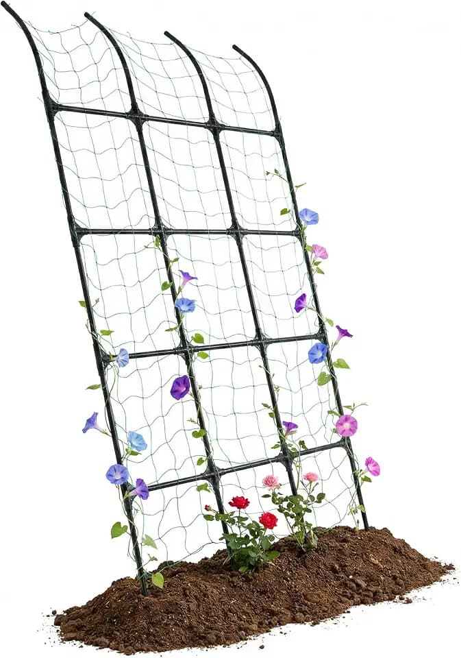 7.2 ft No-Drill Leaning Garden Trellis for Climbing Plants