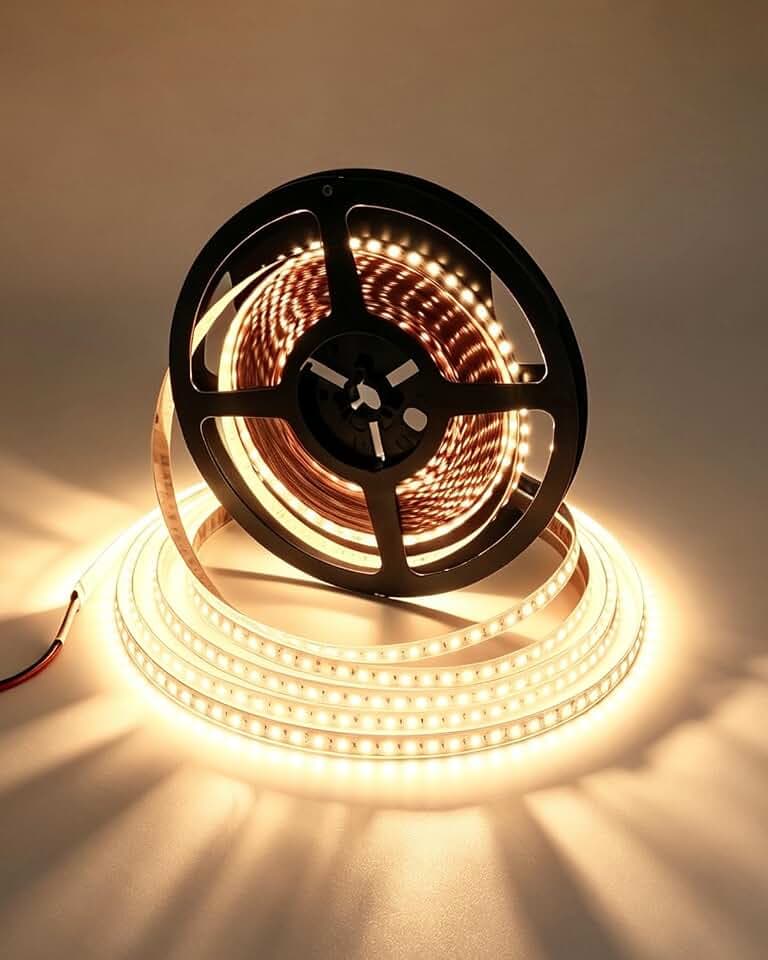 VST LED Strip Lights Warm White 120LEDs/m 1000Lm/M 9.6W/M CRI 90+ LED Tape Light 12V 2835 Cuttable Connectable Dimmable LED Strips for Indoor Under Cabinet ETL-Listed,No Driver (3000k-8.2ft, White)