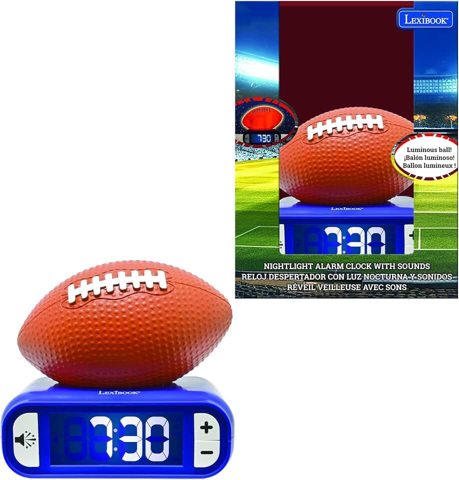 LEXiBOOK, American Football Nightlight Alarm Clock, RL800SO