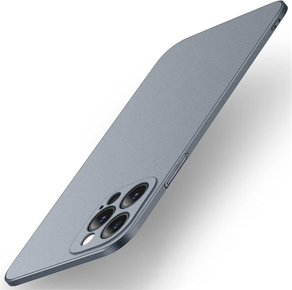 Ultra Dünne Handyhülle für iPhone 15 Pro Slim Case,Matte Hart PC Hardcase für iPhone 15 Pro Stoßfeste Kratzfeste Schutzhülle Mattierte Textur Bumper Cover Slim Fit Hülle, Grau