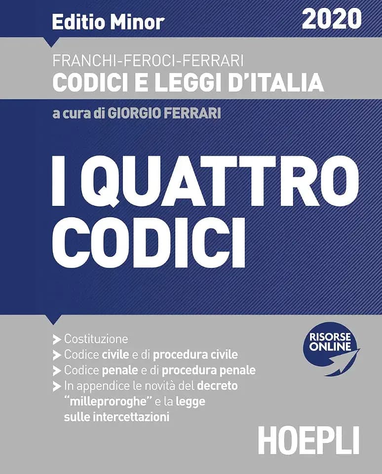 I quattro codici 2020. Ediz. minore