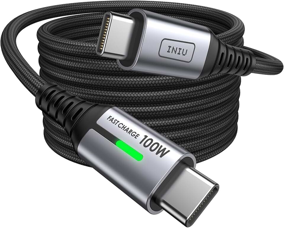 INIU USB C Kabel, 2m 100W PD3.0 Schnellladekabel USB C auf USB C Ladekabel