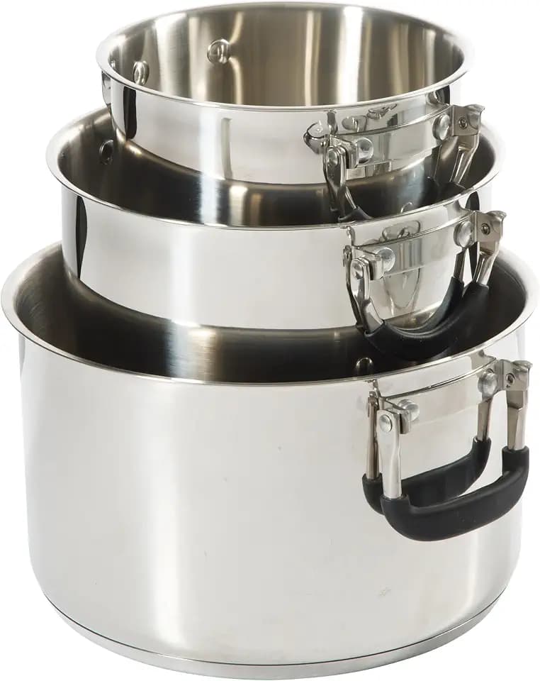 Oster Platinum Silverbolt 6 Piece Stackable Space-Saving Dutch Oven Sauce Pan Cookware Set