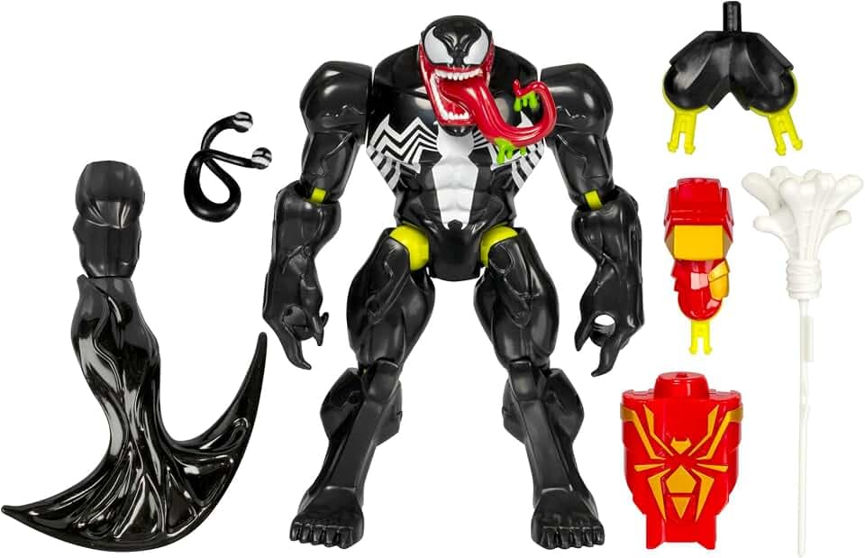 Spider-Man MixMashers Marvel Venom Custom Spider-Man Mix-and-Match Deluxe Action Figure & Accessories, 5-Inch-Scale (12 cm) Super Hero Toys for Kids Ages 4+