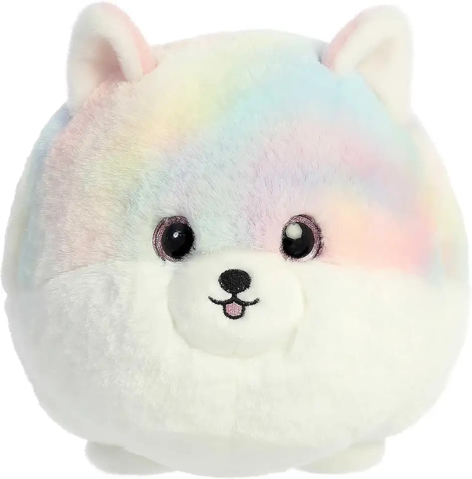 Aurora® Playful Teddy Pets™ Pom Stuffed Animal - Unique Design - Endless Play - Rainbow 9 Inches