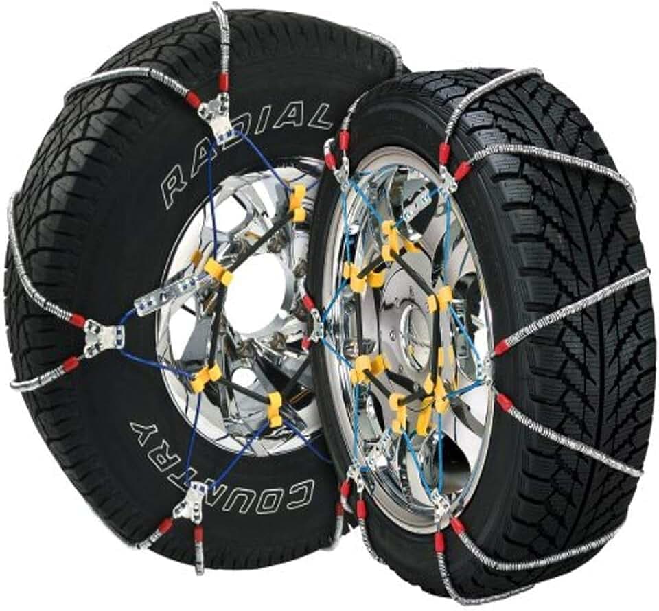 SCC SZ447 Super Z6 Cable Tire Chain for Passenger Cars, Pickups, and SUVs - Set of 2, silver