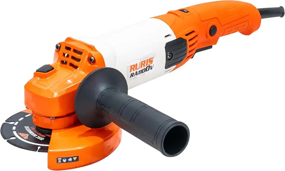 RURIS Elektrischer Winkelschleifer RA1100V 1000W, Scheibe 125mm, variable Geschwindigkeit 3000-11000 U/min, Schaltersperre, Mehrzweckwerkzeug zum Schneiden und Schleifen von Metall, Beton, Stein, Holz