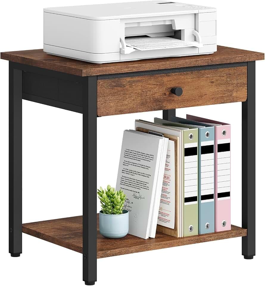 Gewudraw Printer Stand - 2-Tier Printer Table for Home Office, Living Room