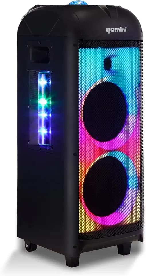 Gemini Portable Party Tower Speaker, 360° Sound & LED Lights (GPLT-360)