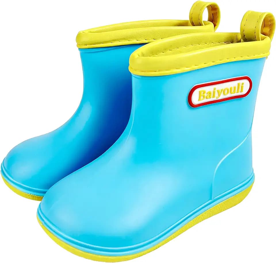 Baiyouli Kinder Gummistiefel Wasserdicht Leicht Rutschfest Halhohe Regenstiefel Für Kleinkind Mädchen Jungen 1–6 Jahre