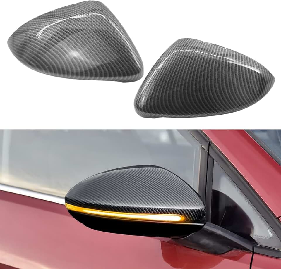 TTCR-II 2PCS Spiegelkappen Kompatibel mit VW Golf MK7 MK7.5 2013‑2018