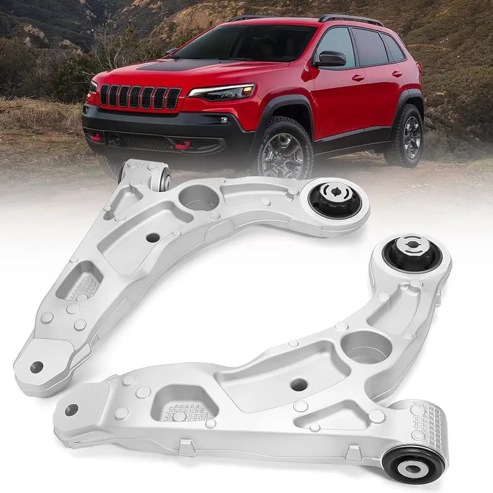 Front Left & Right Lower Suspension Control Arm Set Compatible with 2019-2023 Jeep Cherokee 2.0L 2.4L 3.2L L4 V6, Replace K643774 K643775 68285992AF RK643775 68285991AF RK643774