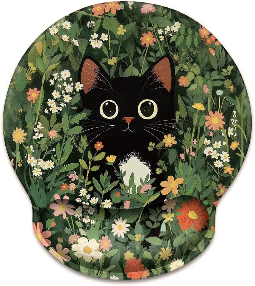 Cute Mouse Pad for Desk with Wrist Rest,Desk Accessories,Cat