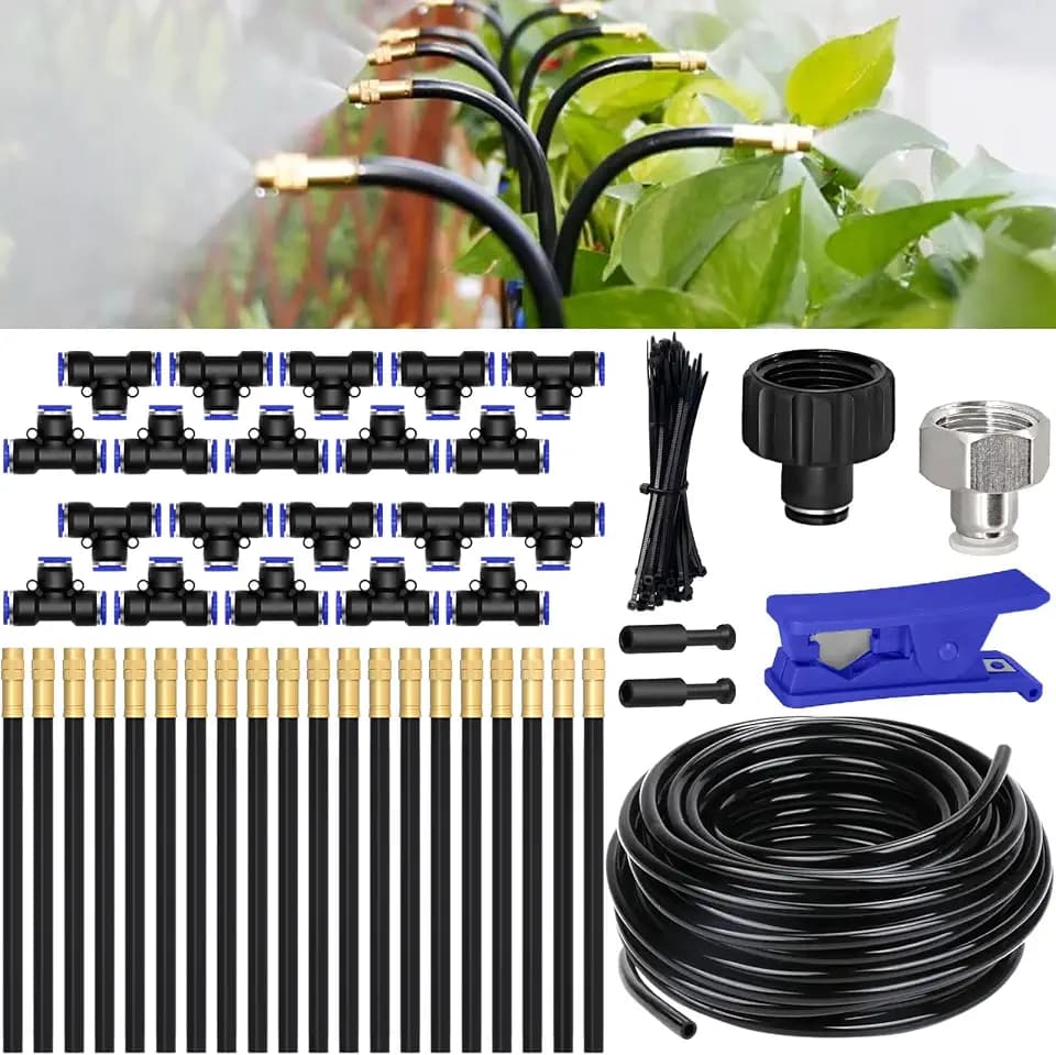 66FT/20M Drip Irrigation System, 360° Bendable Irrigation System for Garden