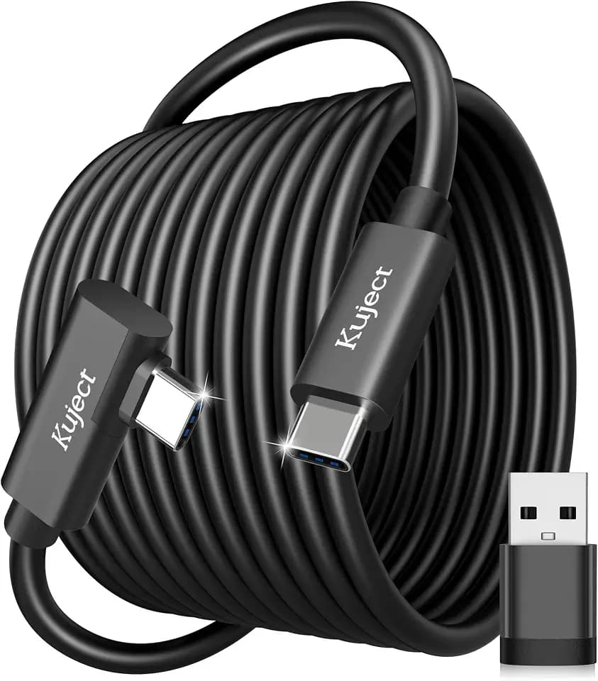 Kuject 16FT Link Cable for Meta Quest 3S / 3/2 / Pro, Pico 4, Black