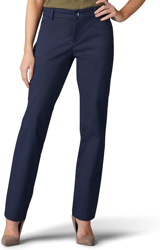 Lee Women's Wrinkle Free Relaxed Fit Straight Leg Pant