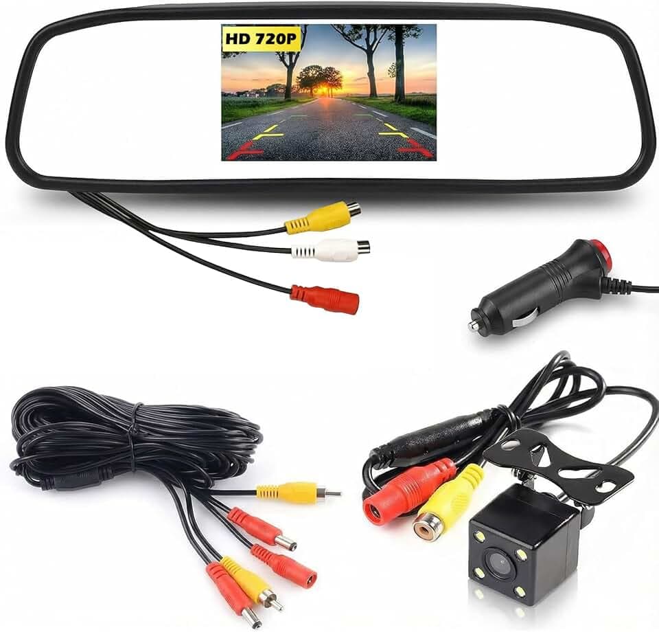 Kabelgebundenes Rückfahrkamera-Set 4,3 Zoll LCD Auto Rückspiegel Monitor