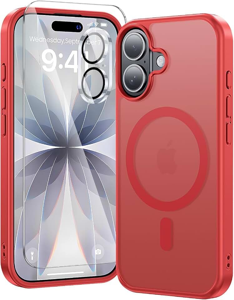 toushion 3 in 1 for iPhone 17 Case Matte Red