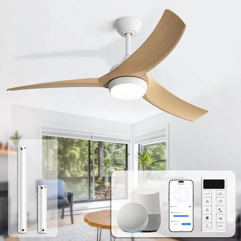 Sofucor 52 Inch Smart Modern Ceiling Fan with Light, 3 ABS Blades