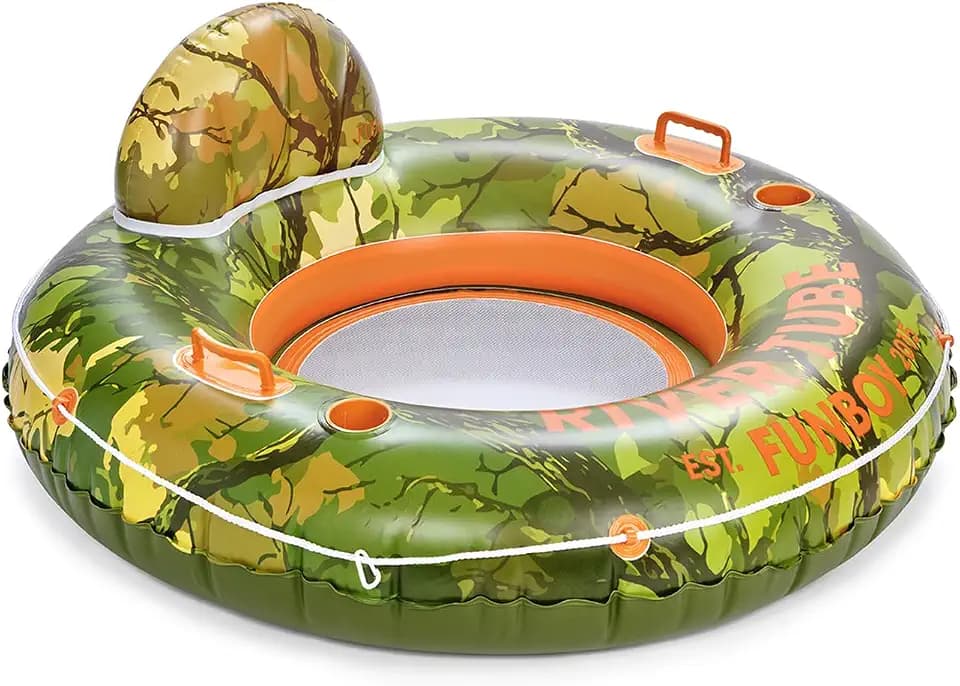 FUNBOY Inflatable River Tube for Adults for Floating Rivers Recreationally, Heavy-Duty Premium Water Float with 2 Cup Holders