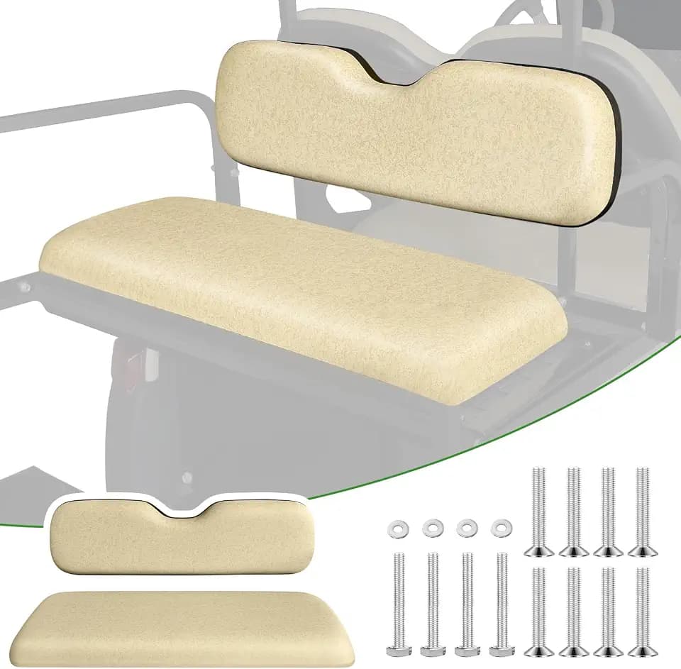 Universal Rear Replacement Cushions for Golf Cart Flip Rear Seat,Golf Cart Back Seat for EZGO TXT RXV ST for ST Sport for Valor Models for Club Car,Seat Bottom Cushion and Back Cushion Set