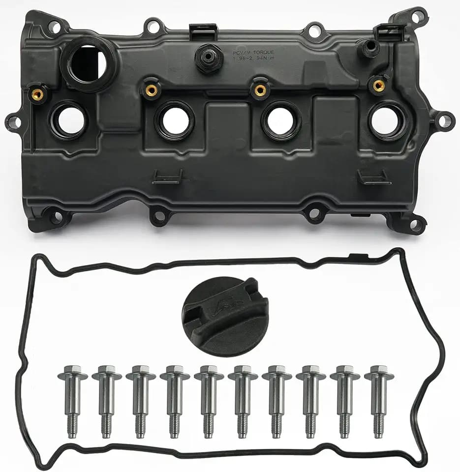 Engine Valve Cover with Gasket Bolts & Oil Filler Cap Compatible with 2013-2018 Nissan Altima 2016-2017 Nissan Murano 2014 Nissan Pathfinder 2014-2017 Nissan Rogue Infiniti QX60 2.5L Part# 13264-3KY0A