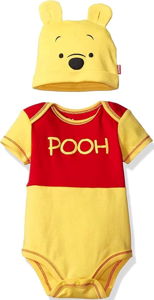 Disney Cosplay Baby Bodysuit and Hat Set Newborn to Infant Sizes (Newborn - 24 Months)