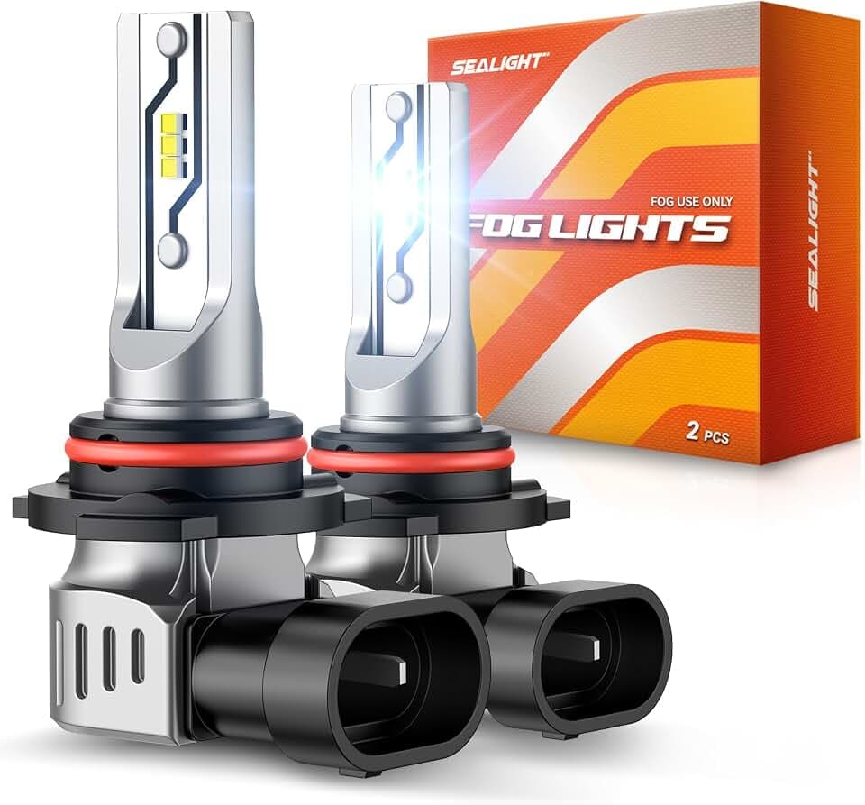 SEALIGHT 9006/HB4 LED Fog Light Bulbs, 12000LM 6500K White-2 Pack, for SUV