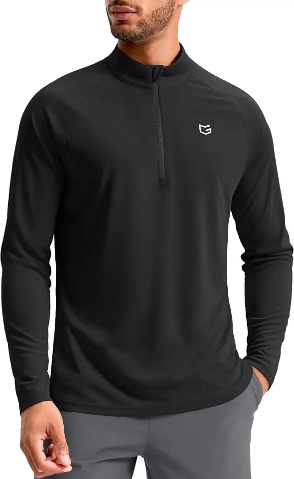 G Gradual Men's Quarter Zip Pullover Long Sleeve Athletic Running Shirts