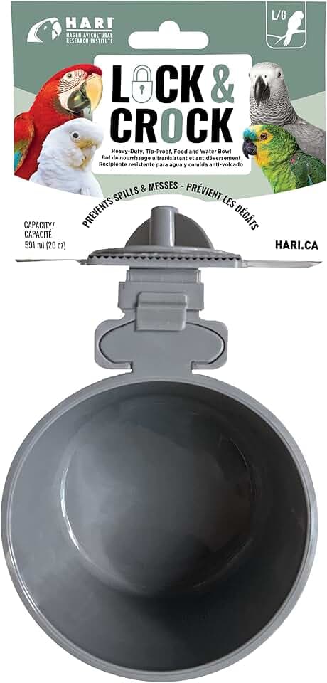 Hari Lock & Crock Futter- und Wassernapf, Vogelkäfig-Zubehör, groß