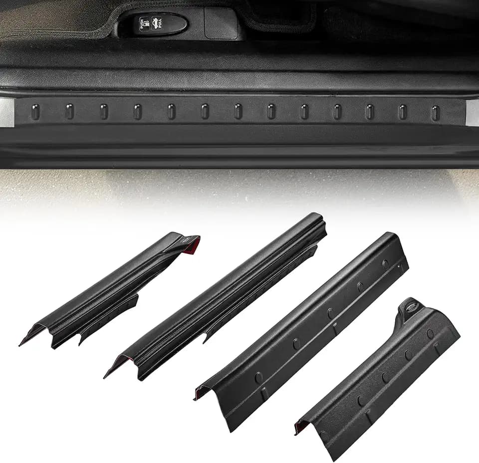 VEVOR Rocker Panel Guard, Compatible with 2014-2018 Chevrolet Silverado 1500 Extended Cab, Replacement for 14068 Trail Armor Side Skirts Extension Body Kit, Driver Side, 3M Adhesive, Black
