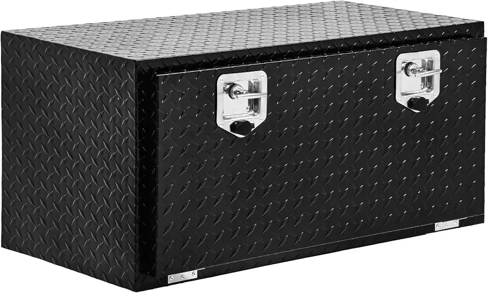YITAMOTOR 36 Inch Underbody Tool Box, Heavy Duty Aluminum Diamond Plate Truck Tool Box, Waterproof Trailer Storage Box for Pick Up Truck Bed, RV Trailer with T-Handle, Lock and Keys