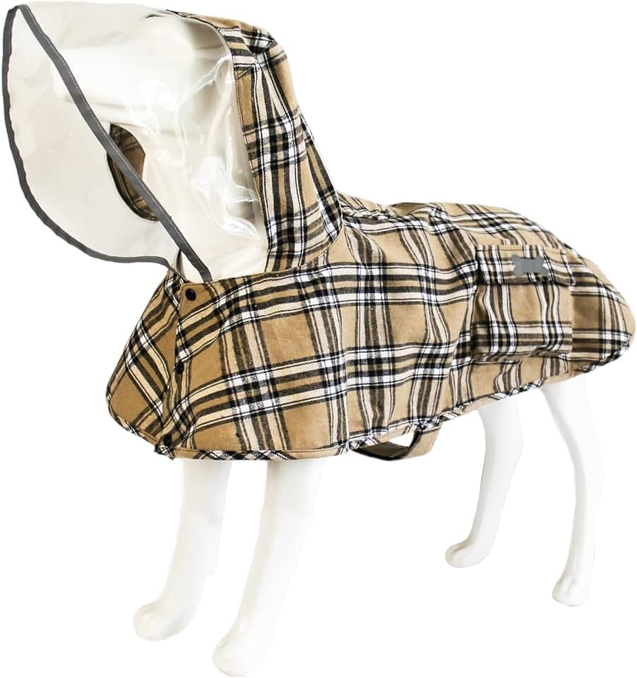 MAMORE Dog Raincoat Waterproof Reflective Adjustable Pet Rain Jacket Hood