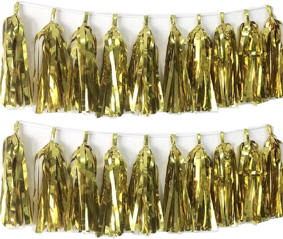 30pcs Gold Paper Tassels Garland Banner Tissue Paper Tassels Party Garlands