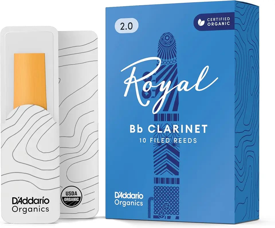D'Addario Royal Organic Bb Klarinettenblätter Stärke 2.0, 10er-Pack