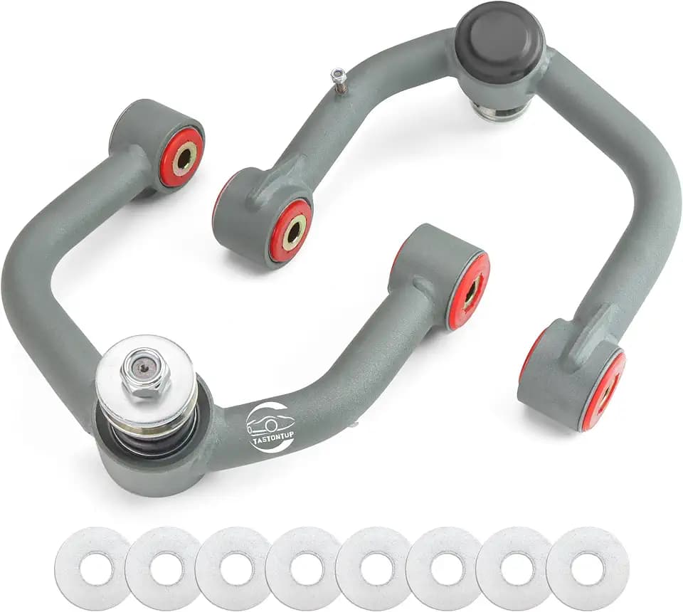Front Upper Control Arms for Toyota Tundra 2000-2006, Toyota Sequoia 2001-2007, 2-4" Lift Tubular Suspension Control Arm, Replacement OEM Factory Suspension Control Arms, Wrinkle Gray