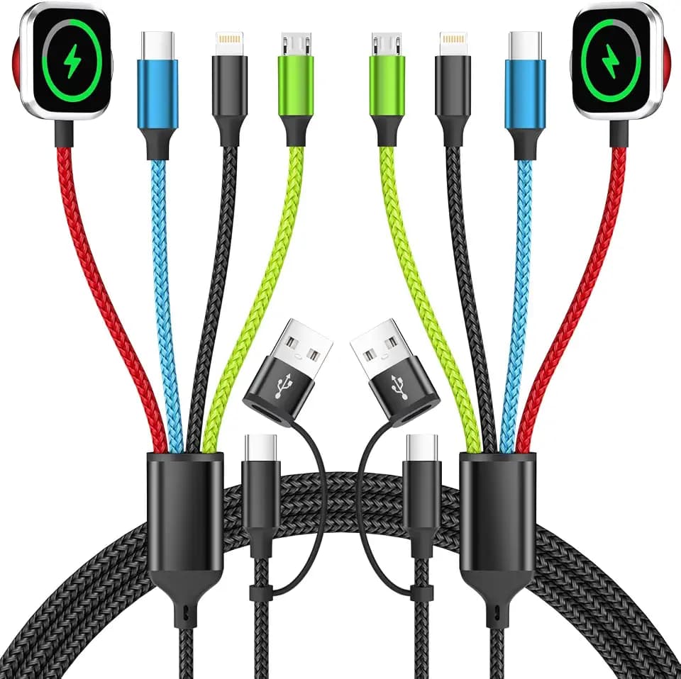 Multi Charging Cable for Apple Watch Charger, 2 Pack 5FT Travel Essentials