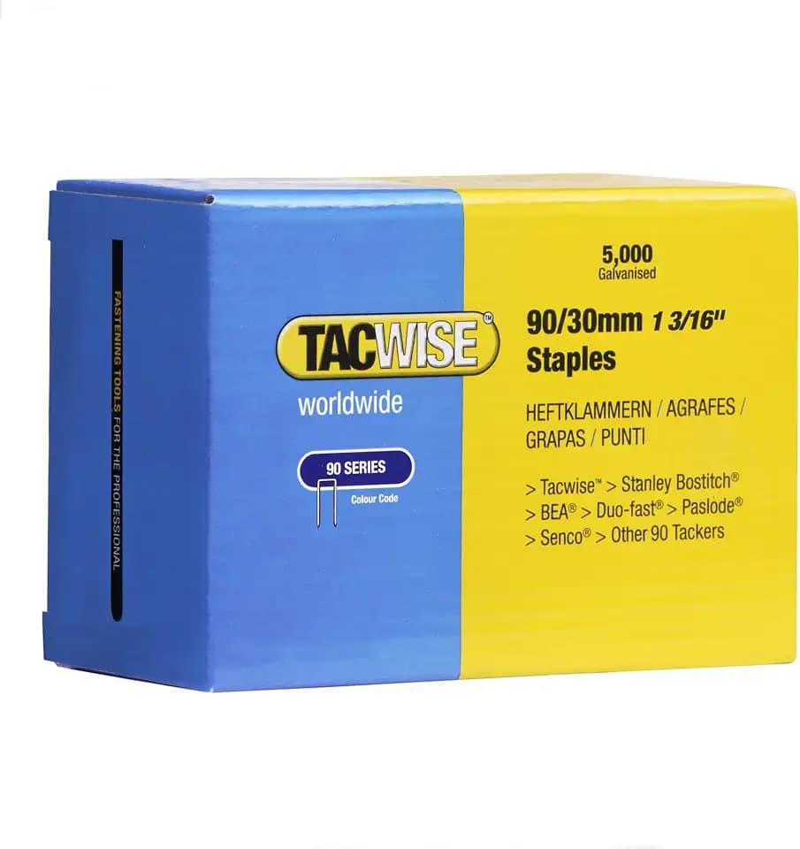 Tacwise 0309 Typ 90/30 mm Verzinkte Schmalrückenklammern, 5000 Stück
