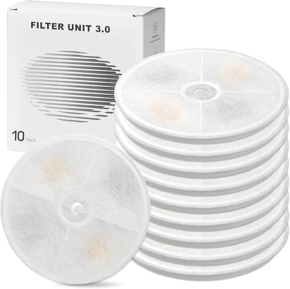 Ever Weet Katzenbrunnen Filter, 10 Stück Kompatibel mit 1.85L Trinkbrunnen und 1.8L/2L Automatischen Intelligenten Katzenbrunnen 2S/3/3 Pro/Solo/Solo SE, Filter 2.0 & 3.0 Aktivkohle Baum-Ion