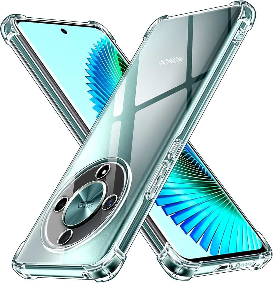ivoler Klar Silikon Hülle für Honor Magic6 Lite/Honor Magic 6 Lite 5G mit Stoßfest Schutzecken, Dünne Weiche Transparent Schutzhülle Flexible TPU Durchsichtige Handyhülle Kratzfest Case Cover
