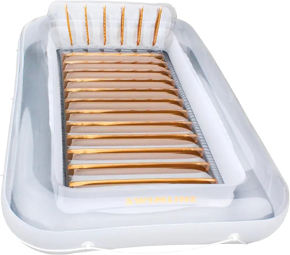 SWIMLINE Original Suntan Tub Series Classic Inflatable Tanning Float Floating Lounge | Personal Tan Pool Hybrid Lounger | Adjustable Pillow | Fill with Water | Reflective Tanning Design