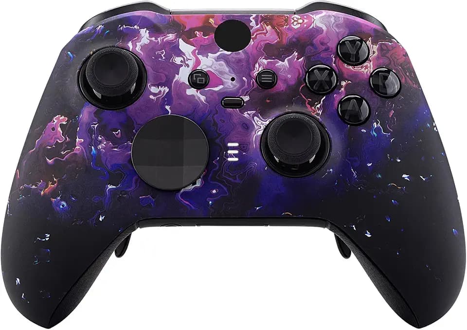 eXtremeRate Front Gehäuse für Xbox Elite Series 2/Series 2-Core Controller, DIY-Vorder Hülle&Thumbstick Accent Ring Ersatz Case Zubehör für Xbox Elite V2/V3 Gamepad Model 1797-Surreale Lava