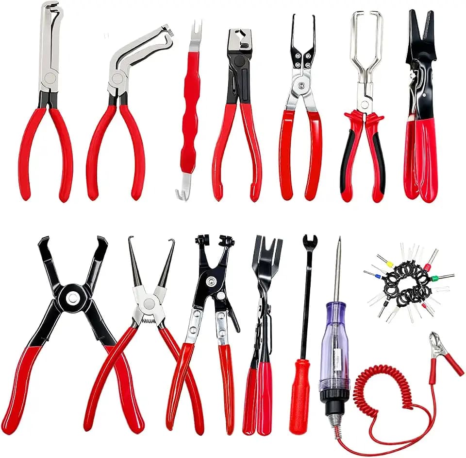 14PCS Automotive Electrical Disconnect Pliers Set: High-Carbon Steel