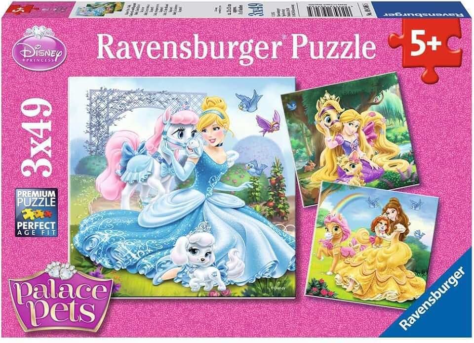 Ravensburger Puzzle Disney Belle, Cinderella und Rapunzel - 3x49 Teile